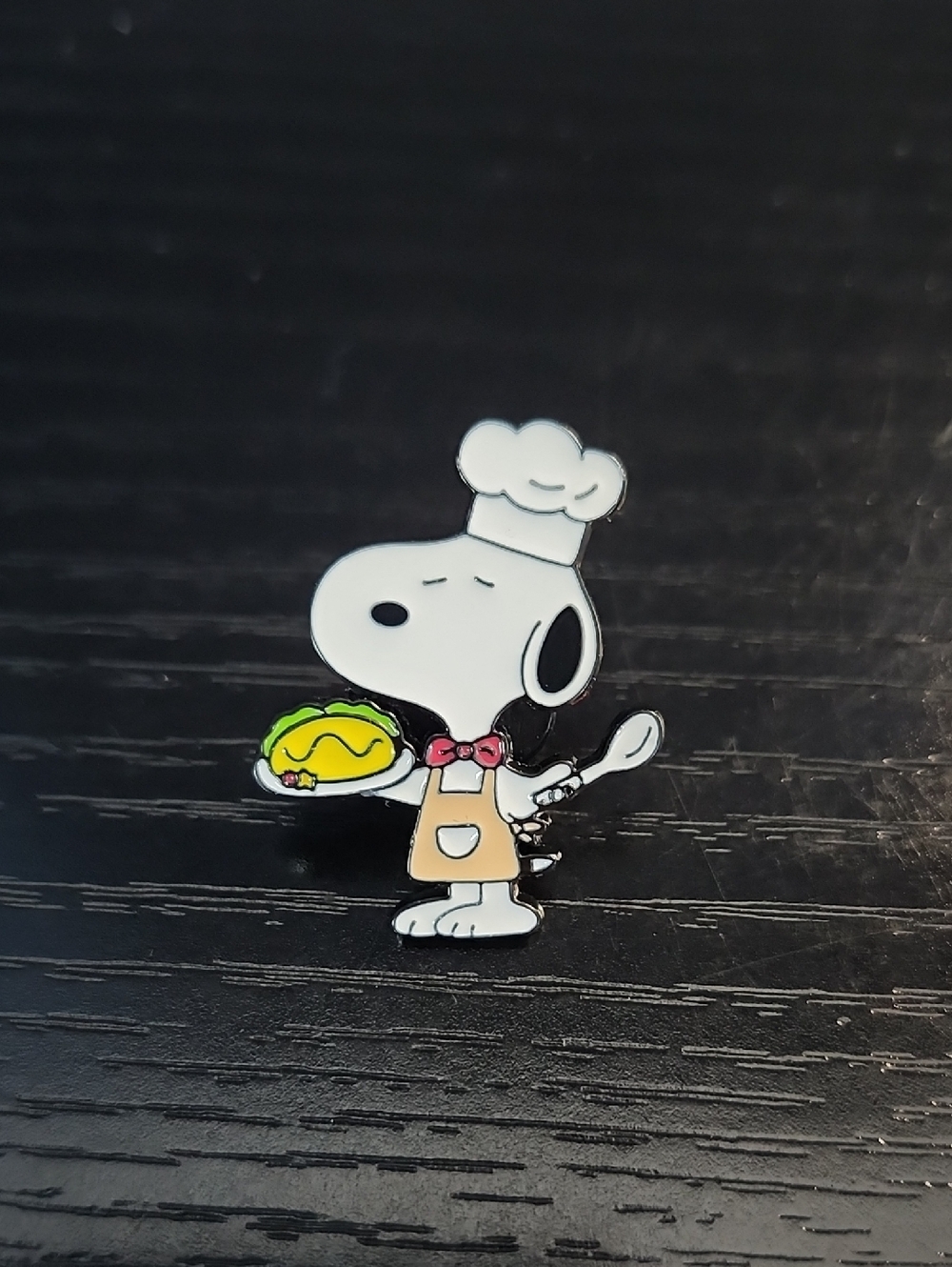 Peanuts Chef Snoopy Inspired Enamel Pin - White Snoopy with Taco